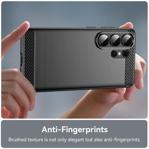 For Samsung Galaxy S26 Ultra 5G Carbon Fiber Brushed Texture TPU Phone Case(Black)