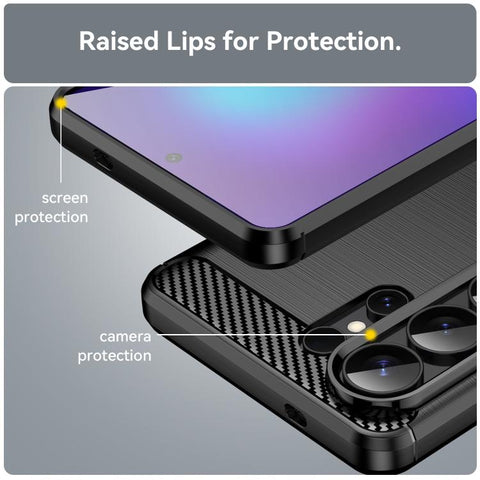 For Samsung Galaxy S26 Ultra 5G Carbon Fiber Brushed Texture TPU Phone Case(Black)