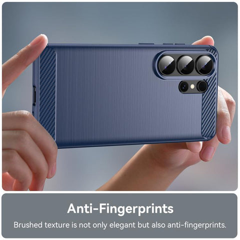For Samsung Galaxy S26 Ultra 5G Carbon Fiber Brushed Texture TPU Phone Case(Blue)