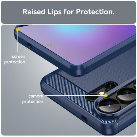 For Samsung Galaxy S26 Ultra 5G Carbon Fiber Brushed Texture TPU Phone Case(Blue)