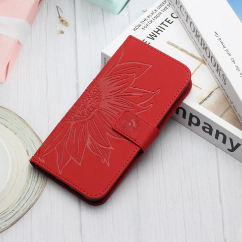 Eleganten ovitek etui za Samsung A36 / A37 / A56, Sončnica, Rdeč