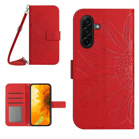 Eleganten ovitek etui za Samsung A36 / A37 / A56, Sončnica, Rdeč