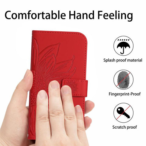 Eleganten ovitek etui za Samsung A36 / A37 / A56, Sončnica, Rdeč