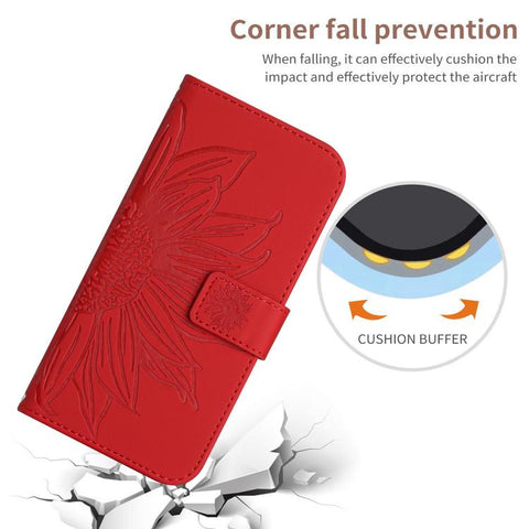Eleganten ovitek etui za Samsung A36 / A37 / A56, Sončnica, Rdeč