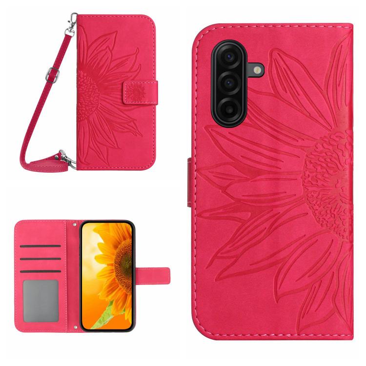 Eleganten ovitek etui za Samsung A36 / A37 / A56, Sončnica, Svetlo rdeč