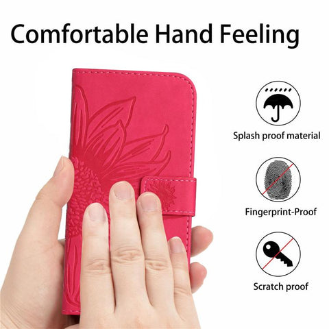 Eleganten ovitek etui za Samsung A36 / A37 / A56, Sončnica, Svetlo rdeč