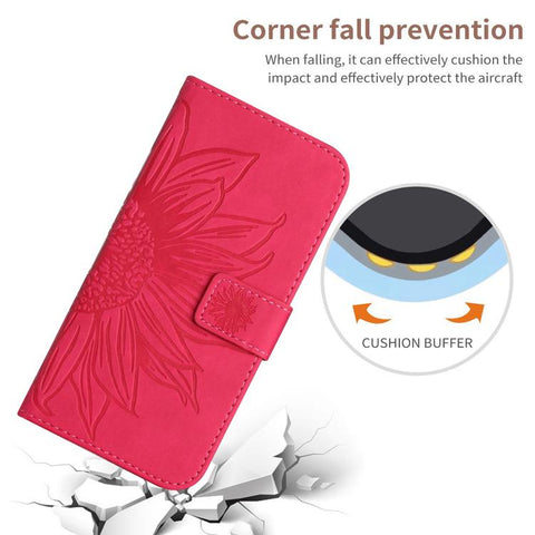 Eleganten ovitek etui za Samsung A36 / A37 / A56, Sončnica, Svetlo rdeč
