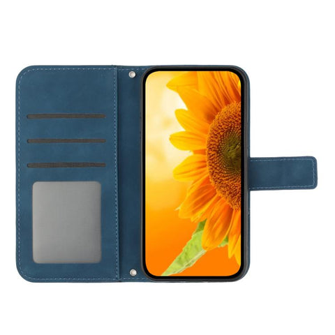 Eleganten ovitek etui za Samsung A36 / A37 / A56, Sončnica, Indigo moder