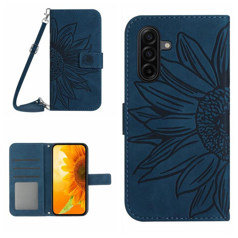 Eleganten ovitek etui za Samsung A36 / A37 / A56, Sončnica, Indigo moder