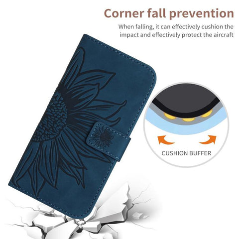Eleganten ovitek etui za Samsung A36 / A37 / A56, Sončnica, Indigo moder