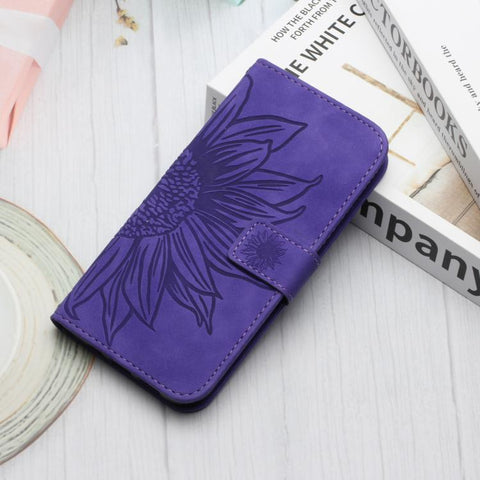 Eleganten ovitek etui za Samsung A36 / A37 / A56, Sončnica, Temno vijoličen