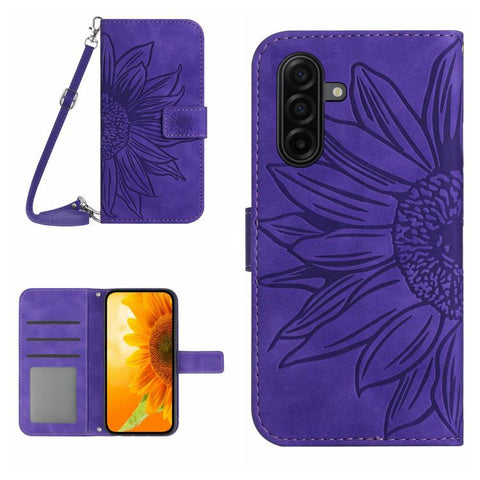 Eleganten ovitek etui za Samsung A36 / A37 / A56, Sončnica, Temno vijoličen