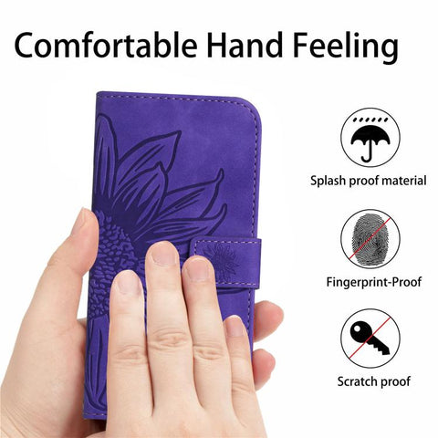 Eleganten ovitek etui za Samsung A36 / A37 / A56, Sončnica, Temno vijoličen