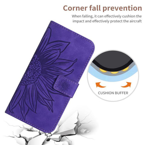 Eleganten ovitek etui za Samsung A36 / A37 / A56, Sončnica, Temno vijoličen