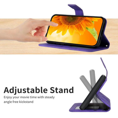 Eleganten ovitek etui za Samsung A36 / A37 / A56, Sončnica, Temno vijoličen