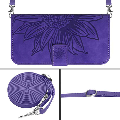 Eleganten ovitek etui za Samsung A36 / A37 / A56, Sončnica, Temno vijoličen