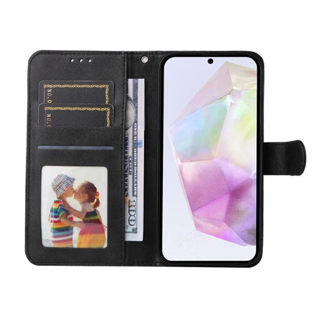 Eleganten ovitek etui iz umetnega usnja za Samsung A36 in A56, Črn