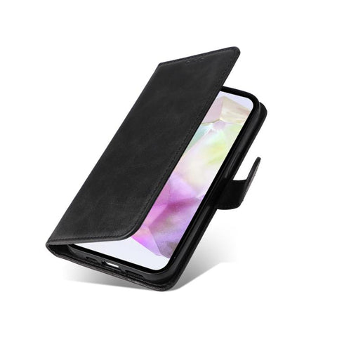 Eleganten ovitek etui iz umetnega usnja za Samsung A36 in A56, Črn