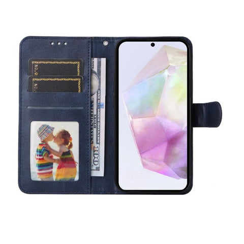 Eleganten ovitek etui iz umetnega usnja za Samsung A36 in A56, Moder