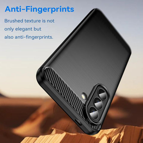 For Samsung Galaxy A57 5G Carbon Fiber Brushed Texture TPU Phone Case(Black)