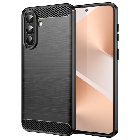 For Samsung Galaxy A57 5G Carbon Fiber Brushed Texture TPU Phone Case(Black)