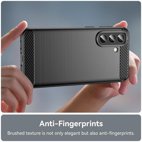 For Samsung Galaxy A57 5G Carbon Fiber Brushed Texture TPU Phone Case(Black)