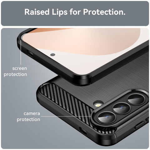 For Samsung Galaxy A57 5G Carbon Fiber Brushed Texture TPU Phone Case(Black)