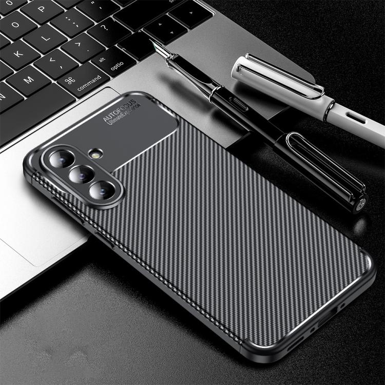 Carbon Brush ovitek za Samsung A37, Črn