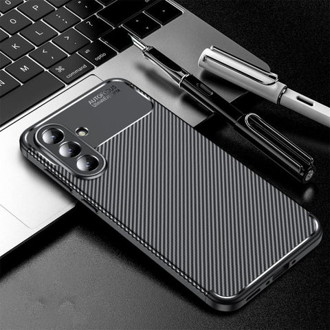 Carbon Brush ovitek za Samsung A37, Črn