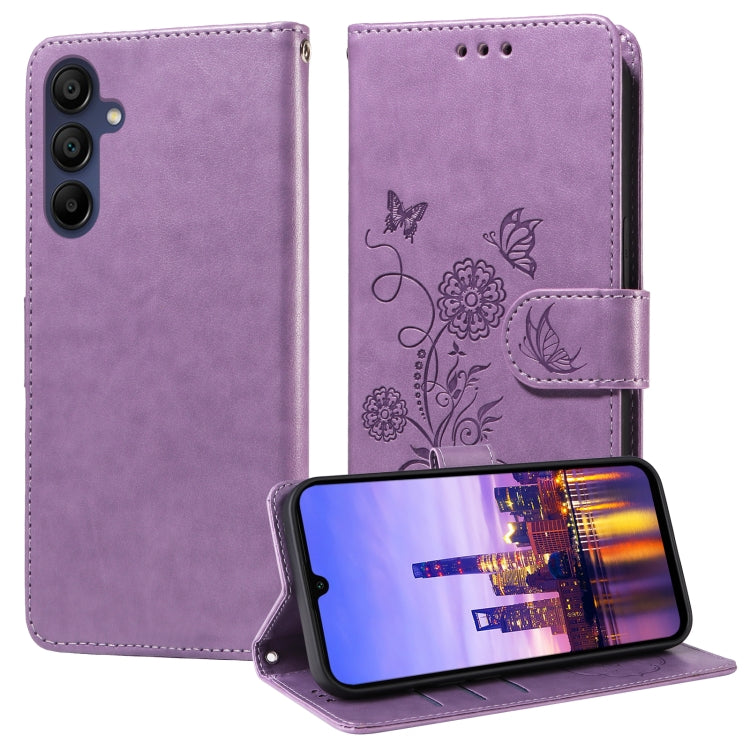 Eleganten etui ovitek za  Samsung A16, A17 in A26, Vijoličen, metulji
