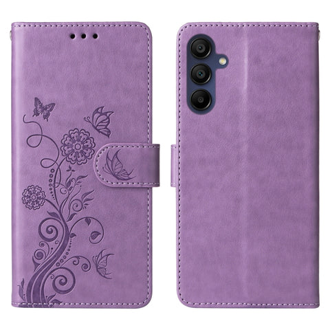 Eleganten etui ovitek za  Samsung A16, A17 in A26, Vijoličen, metulji