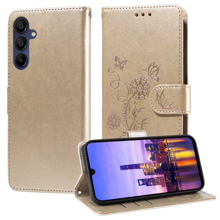 Eleganten etui ovitek za  Samsung A16, A17 in A26, Gold, metulji