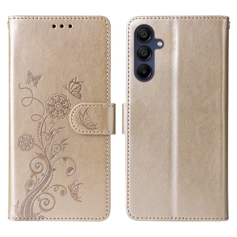 Eleganten etui ovitek za  Samsung A16, A17 in A26, Gold, metulji