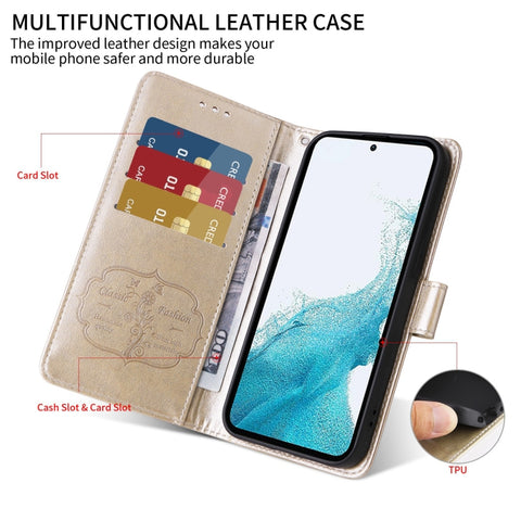 Eleganten etui ovitek za  Samsung A16, A17 in A26, Gold, metulji