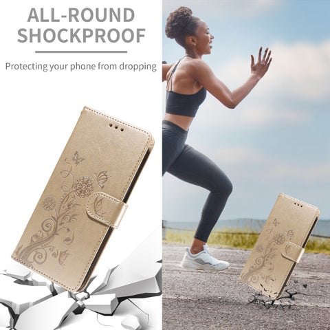 Eleganten etui ovitek za  Samsung A16, A17 in A26, Gold, metulji