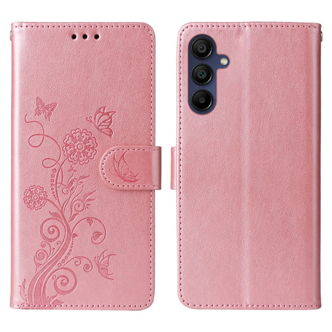 Eleganten etui ovitek za  Samsung A16, A17 in A26, Rose Gold, metulji