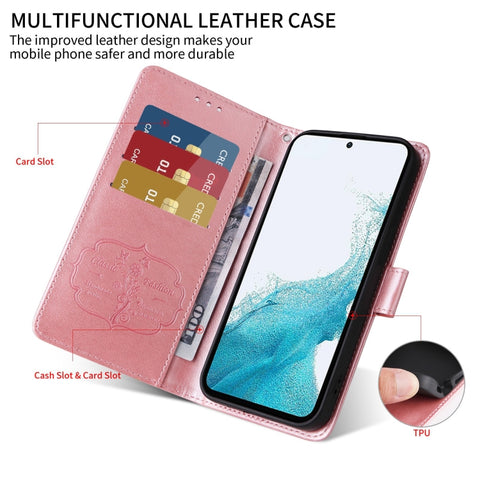 Eleganten etui ovitek za  Samsung A16, A17 in A26, Rose Gold, metulji