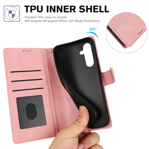 Eleganten ovitek etui iz umetnega usnja za Samsung A56 5G, Pink