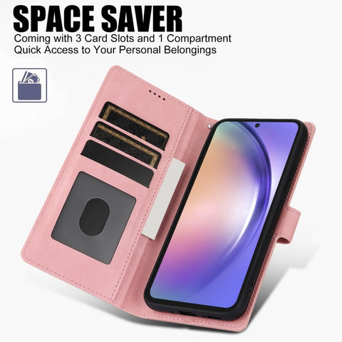 Eleganten ovitek etui iz umetnega usnja za Samsung A56 5G, Pink