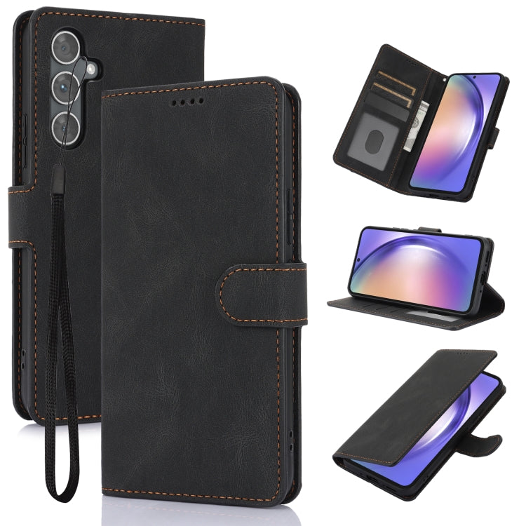 Eleganten ovitek etui iz umetnega usnja za Samsung A56 5G, Črn
