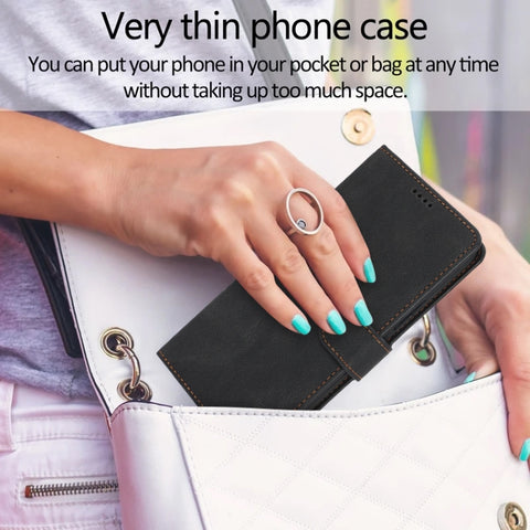 Eleganten ovitek etui iz umetnega usnja za Samsung A56 5G, Črn