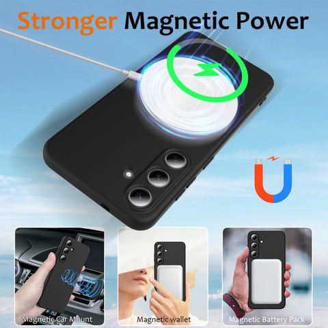 Liquid Silicone MagSafe ovitek za Samsung A57, Črn