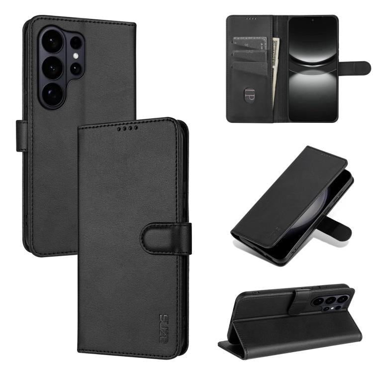 Eleganten ovitek etui iz umetnega usnja za Samsung S26 Ultra, Črn