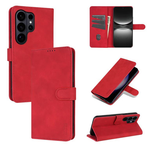 Eleganten ovitek etui iz umetnega usnja za Samsung S26 Ultra, Rdeč