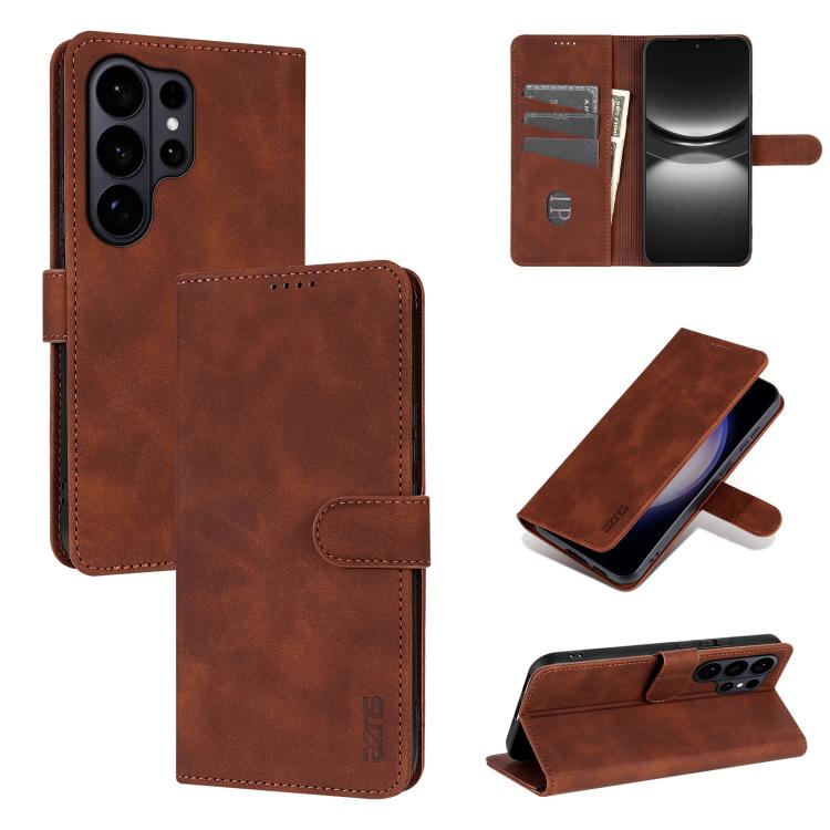 Eleganten ovitek etui iz umetnega usnja za Samsung S26 Ultra, Rjav