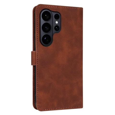 Eleganten ovitek etui iz umetnega usnja za Samsung S26 Ultra, Rjav