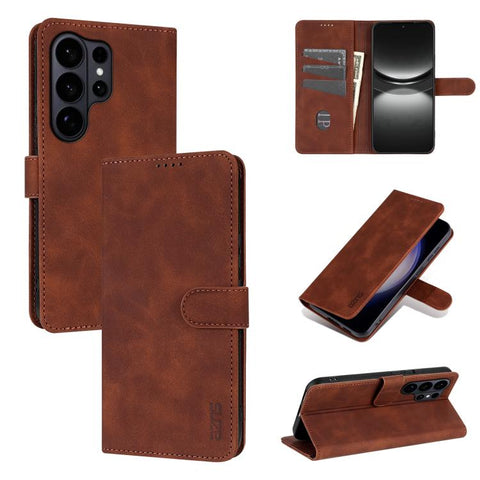 Eleganten ovitek etui iz umetnega usnja za Samsung S26 Ultra, Rjav