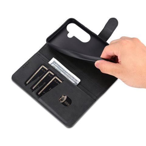 Eleganten ovitek etui iz umetnega usnja za Samsung S26, Črn
