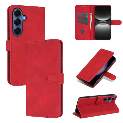 Eleganten ovitek etui iz umetnega usnja za Samsung S26, Rdeč