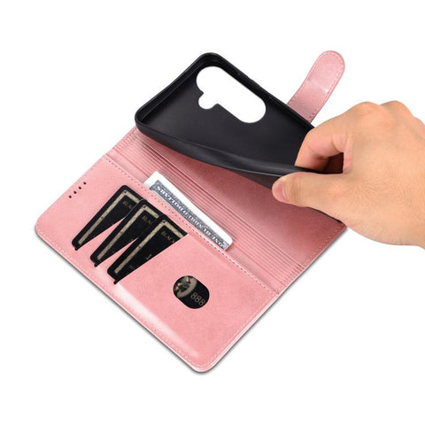 Eleganten ovitek etui iz umetnega usnja za Samsung S26,  Rose Gold